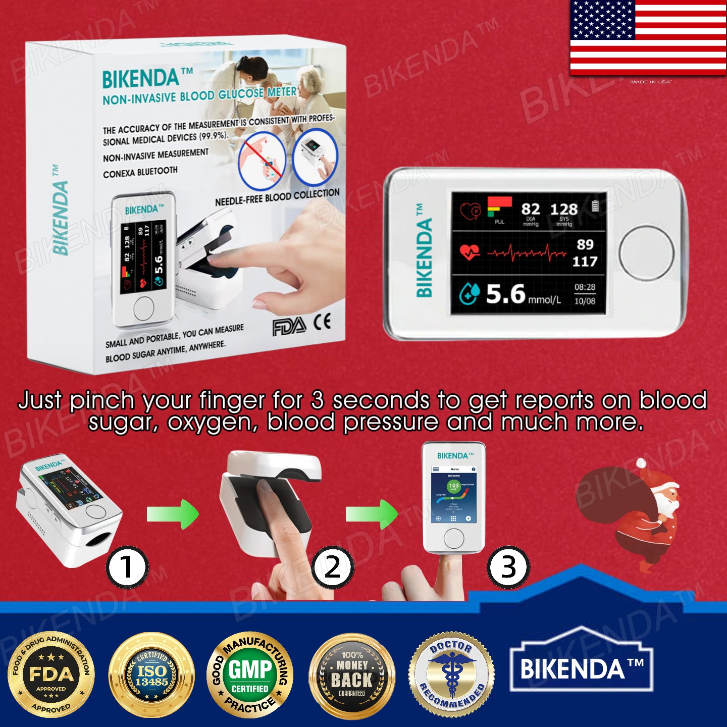 [OFFICIAL STORE]: Bikenda™ Smart & Multifunctional Non-Invasive Blood Glucose Meter - Recommended by A.M.A.