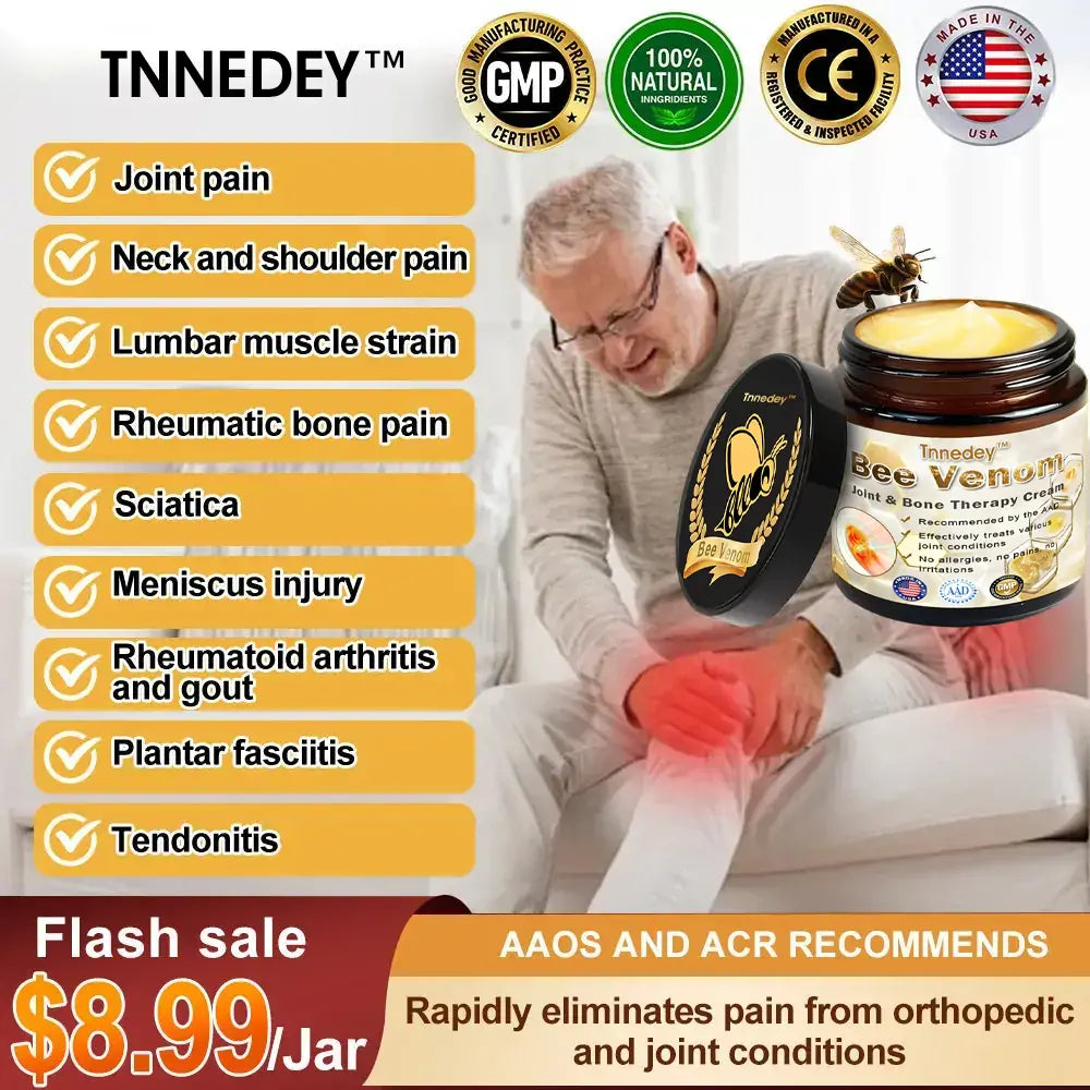 Bee Venom Arthritis Therapy Cream(𝐒𝐩𝐞𝐜𝐢𝐚𝐥𝐢𝐳𝐢𝐧𝐠 𝐢𝐧 𝐨𝐫𝐭𝐡𝐨𝐩𝐞𝐝𝐢𝐜 𝐜𝐨𝐧𝐝𝐢𝐭𝐢𝐨𝐧𝐬 𝐚𝐧𝐝 𝐣𝐨𝐢𝐧𝐭 𝐩𝐚𝐢𝐧 & AAOS recommends)