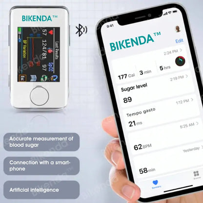 Bikenda™ Non-Invasive Blood Glucose Meter + Exclusive Gift [99.9% Accuracy]-Recommended by A.M.A.